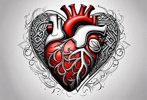 real heart with a maze inside tattoo idea