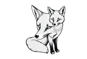 symmetrical adult fox tattoo idea