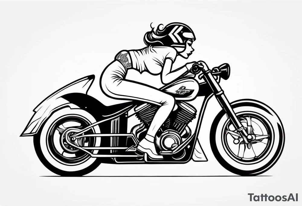 female drag racer tattoo idea