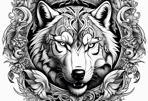 Wolf and dolphin and tiger tattoo idea
