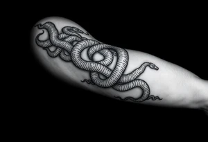 A vein wrapping around my arm with snakes climbing up it tattoo idea