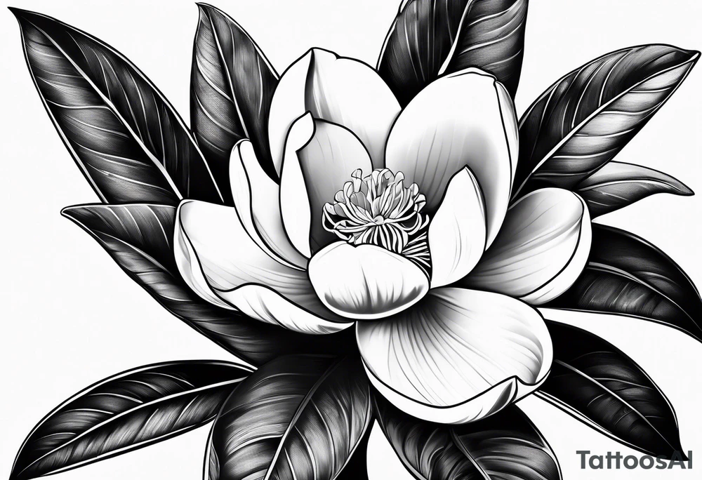 Southern magnolia tree tattoo idea