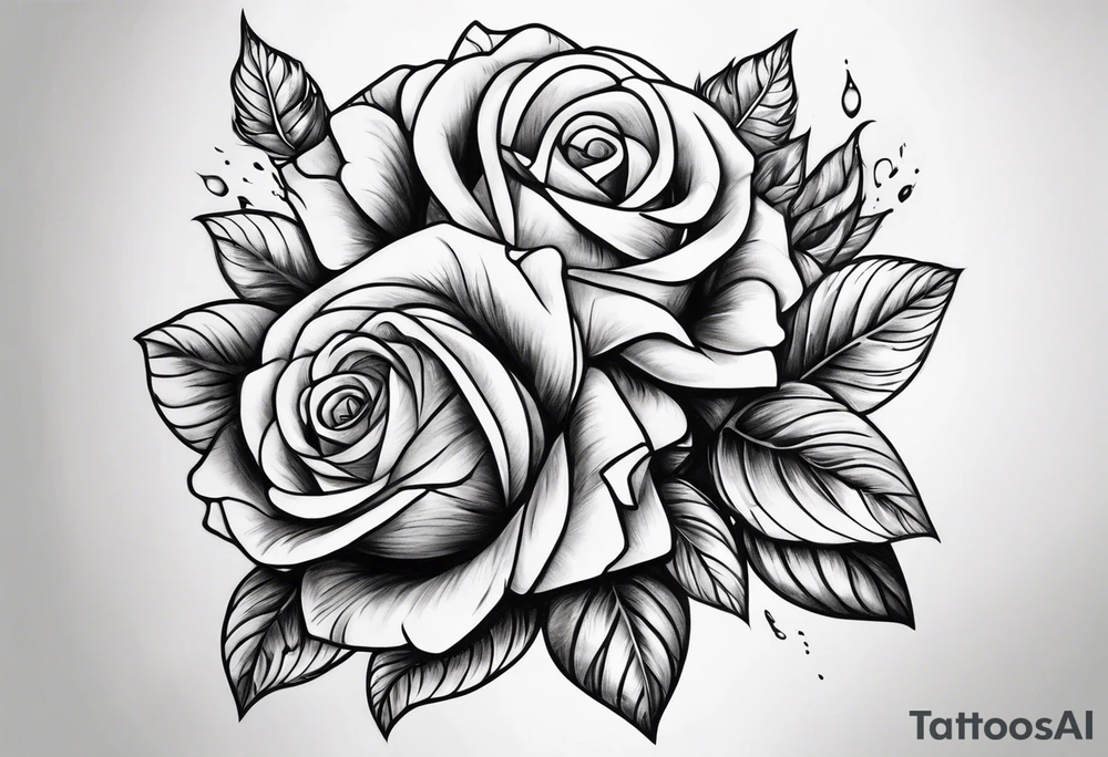 Un pilier romain, un crâne, des roses, un couteau pour l'avant bras tattoo idea