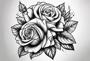 Un pilier romain, un crâne, des roses, un couteau pour l'avant bras tattoo idea