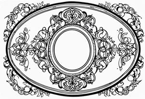 ornate oval frame tattoo idea