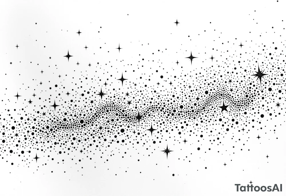 Small stars and tears background tattoo idea