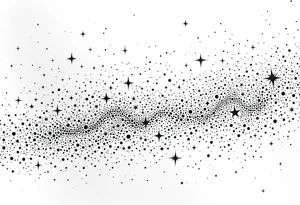 Small stars and tears background tattoo idea