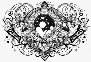 galaxy with hearts tattoo idea