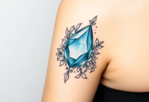 Witchy Aquamarine stone tattoo idea