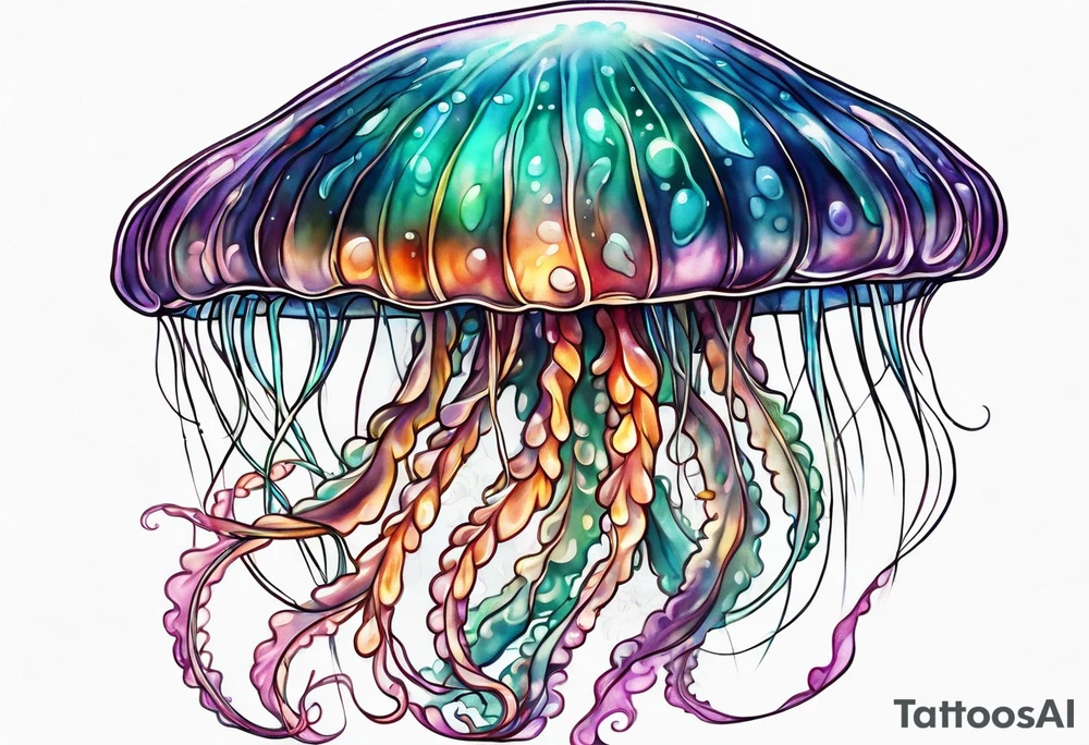 jelly fish with minimum number of tentacles tattoo idea