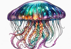 jelly fish with minimum number of tentacles tattoo idea
