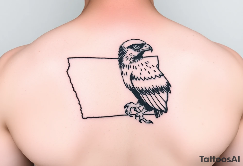 The state of Iowa and herkey the hawk tattoo idea
