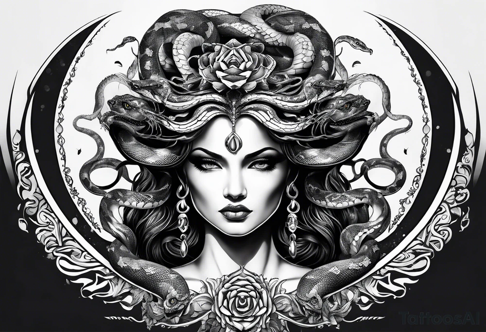 medusa, snakes, words, SA. tattoo idea