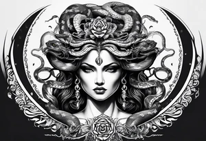 medusa, snakes, words, SA. tattoo idea