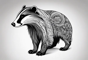 A badger in fractals tattoo idea