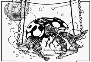 combination of a ladybug, the letter ‘s’, a jellyfish and a swing tattoo idea