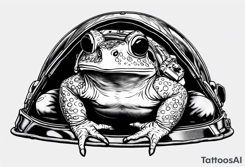 Toad with astronaut helmet tattoo idea