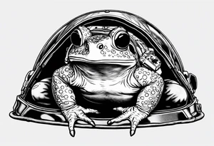 Toad with astronaut helmet tattoo idea