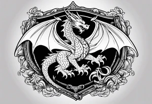 Welsh dragon holding a shield of a TEXAS star tattoo idea