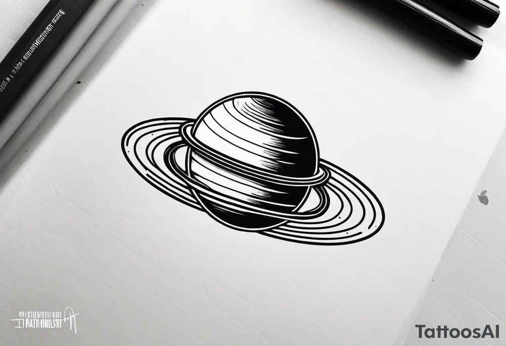 Spinning Saturn on your finger tattoo idea