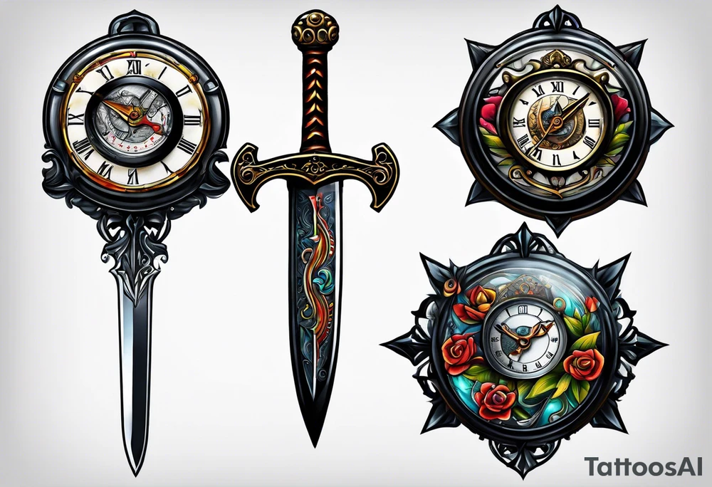 Stopwatch, sword tattoo idea
