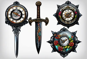 Stopwatch, sword tattoo idea