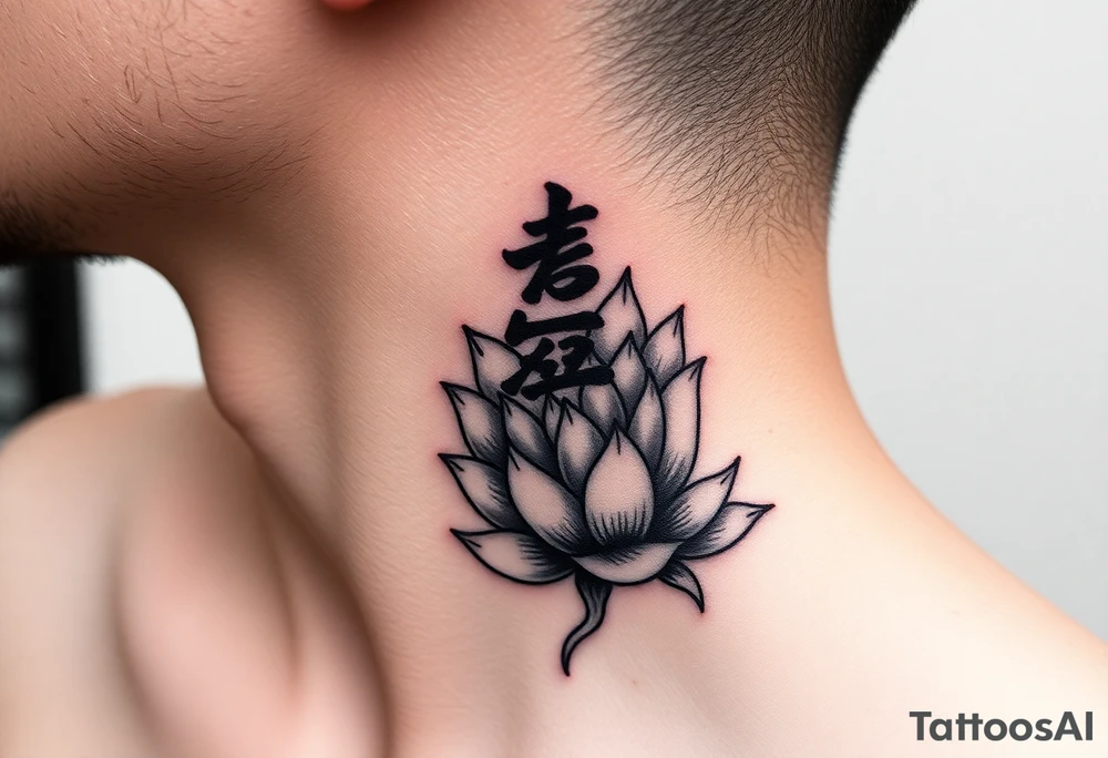 Eternity in red with lotus japanese tattoo idea