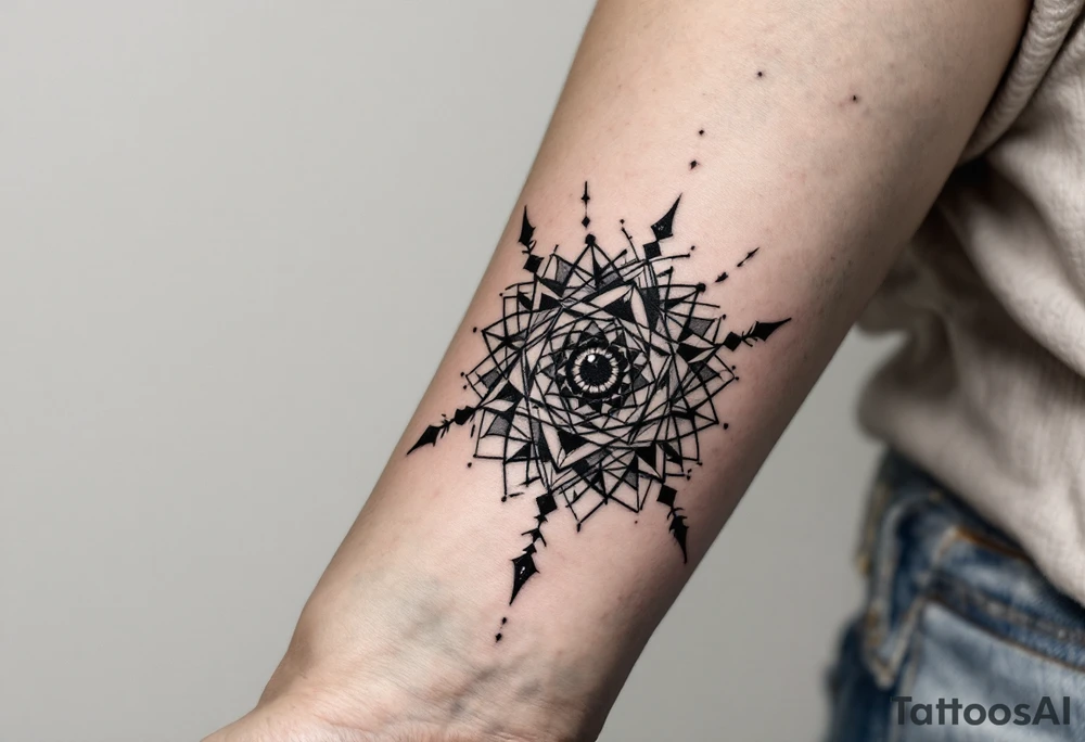 photographer trippy geometric tattoo idea