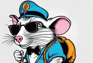 I have a gangster rat currently, El caponr style,  design something that goes with it tattoo idea