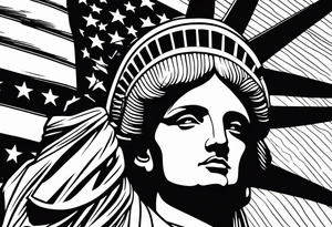 Statue of Liberty flag tattoo idea
