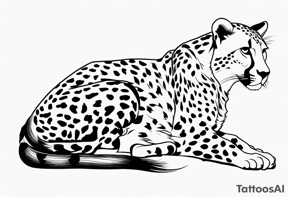 cheetah laying down tattoo idea