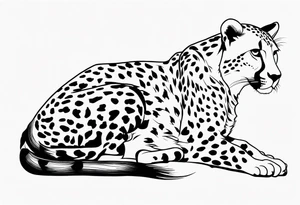 cheetah laying down tattoo idea