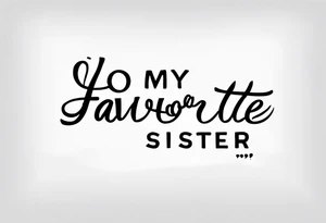 The handwritten words "yo my favorite sister" with a small puzzle piece tattoo idea