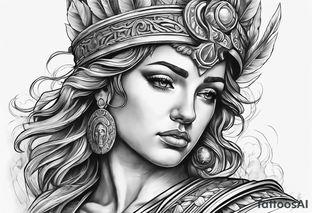 make a roman mythology themed tattoo with a dark theme tattoo idea