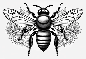 A forearm tattoo of a Ruby and a honey bee tattoo idea