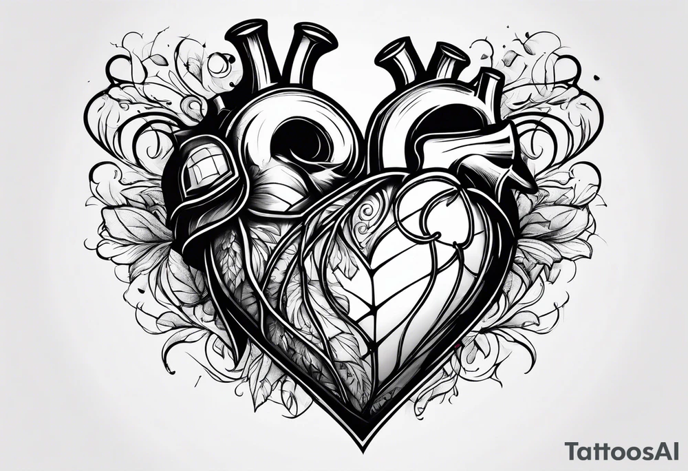 Broken heart tattoo idea