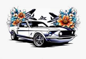 Mustang Fast car
Lighthouse 
Airplanes 
Flowers tattoo idea