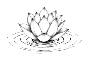 serene lotus flower emerging from sacred waters with ripples tattoo idea