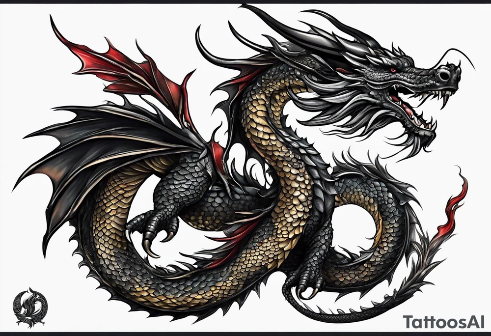 Black dragon tattoo idea