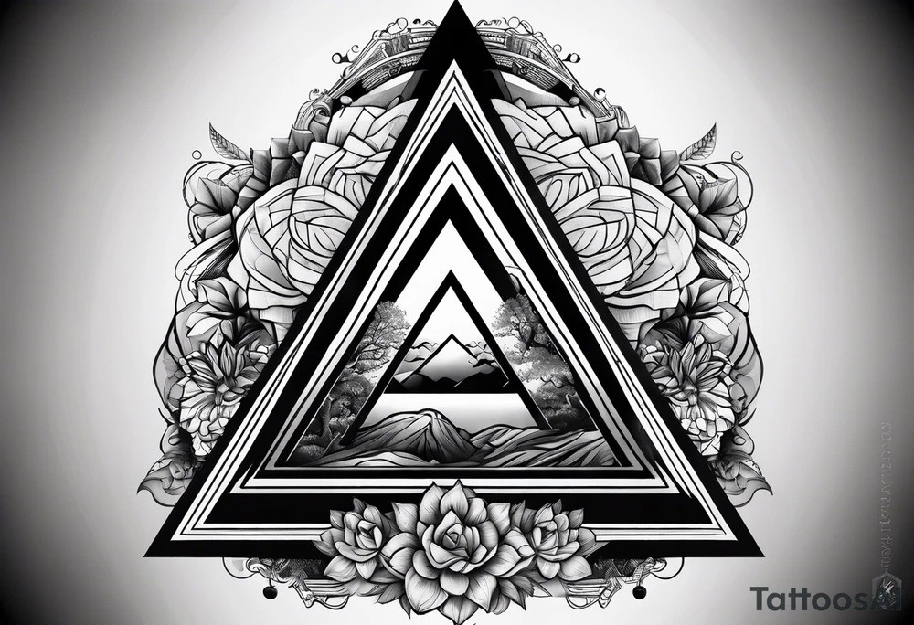 psychedelic triangle tattoo idea