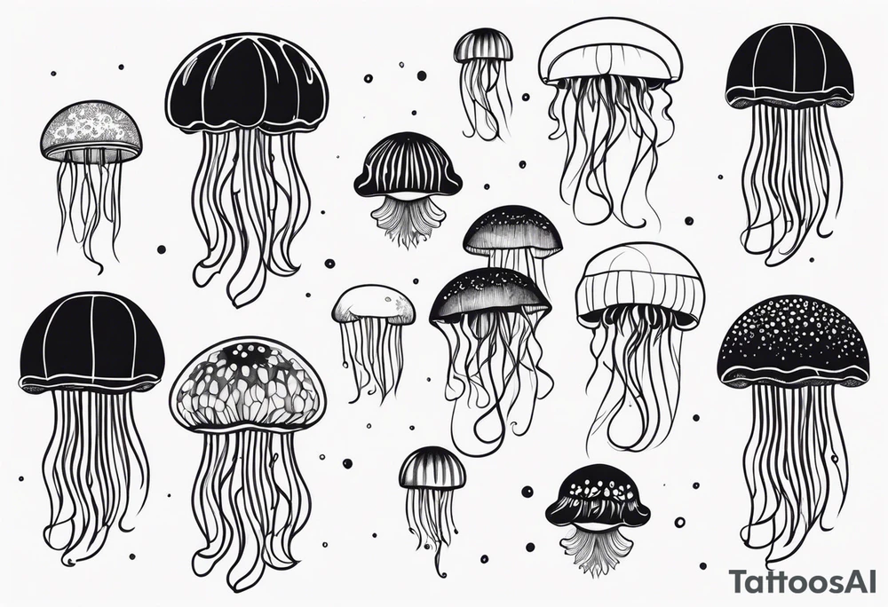 Playful Jellyfish tattoo idea