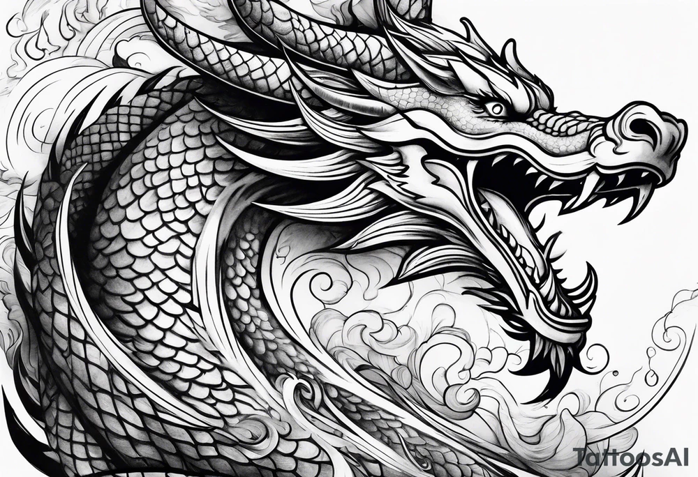 dragon swirling tattoo idea