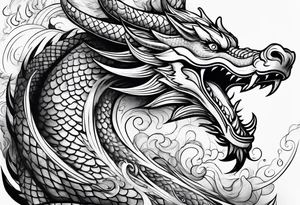 dragon swirling tattoo idea