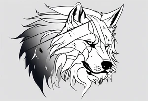 Lobo,espada, runas tattoo idea