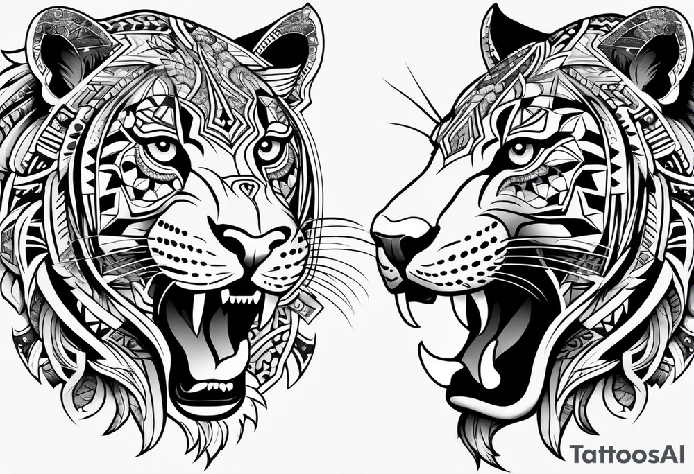 aztec full jaguar tribal tattoo idea