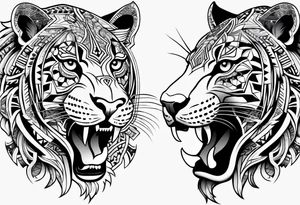 aztec full jaguar tribal tattoo idea