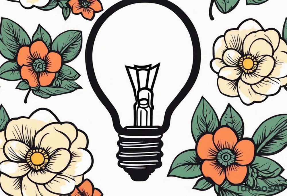 light bulb

old school vintage simple traditional design surrounded by vintage flowers


bold color simple tattoo idea