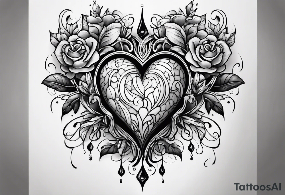 melting heart tattoo idea