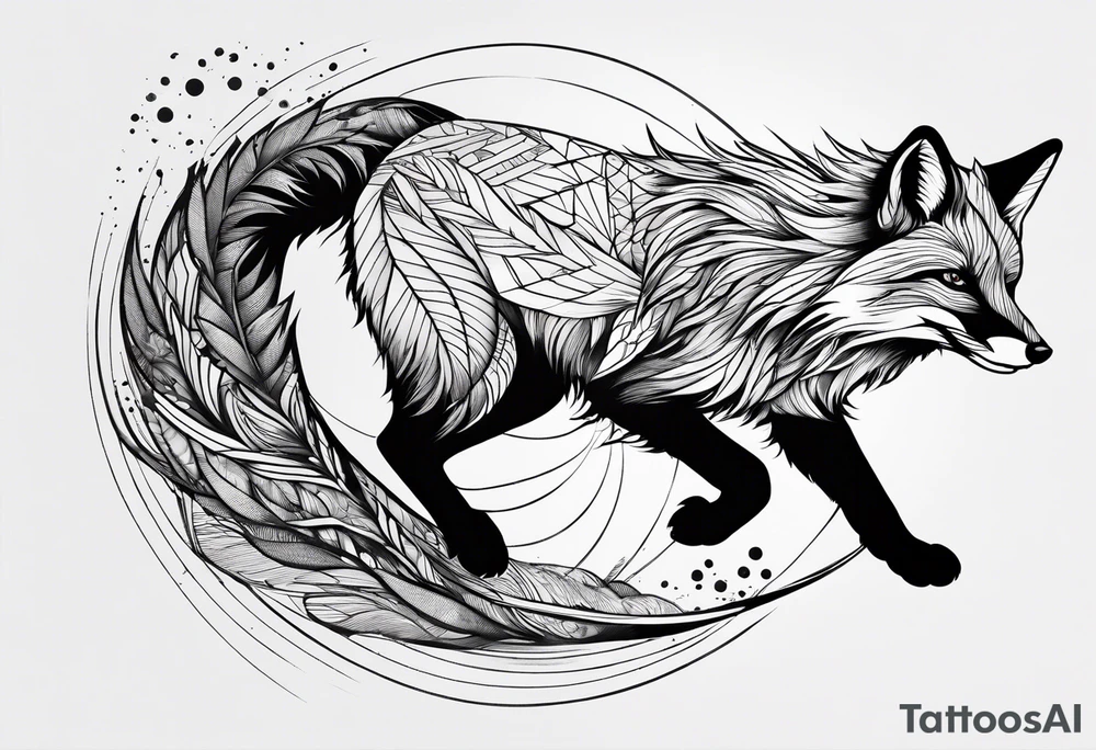 Fox leaping tattoo idea