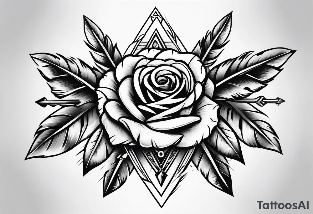 five Indian arrows going through a single rose tattoo idea five Indian arrows going through a single rose tattoo idea